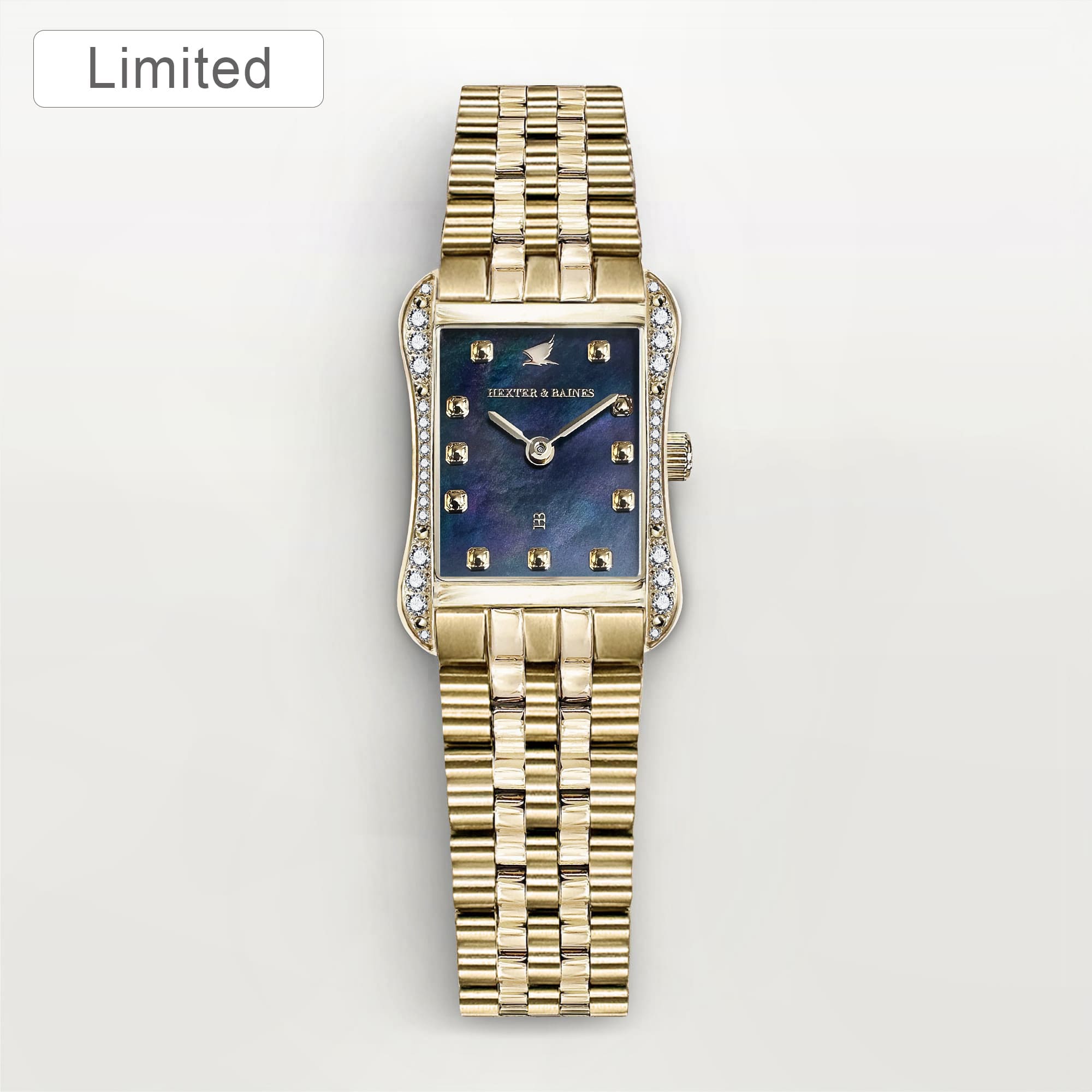 H&B Cronvas Pavé, Gold & Black Pearl