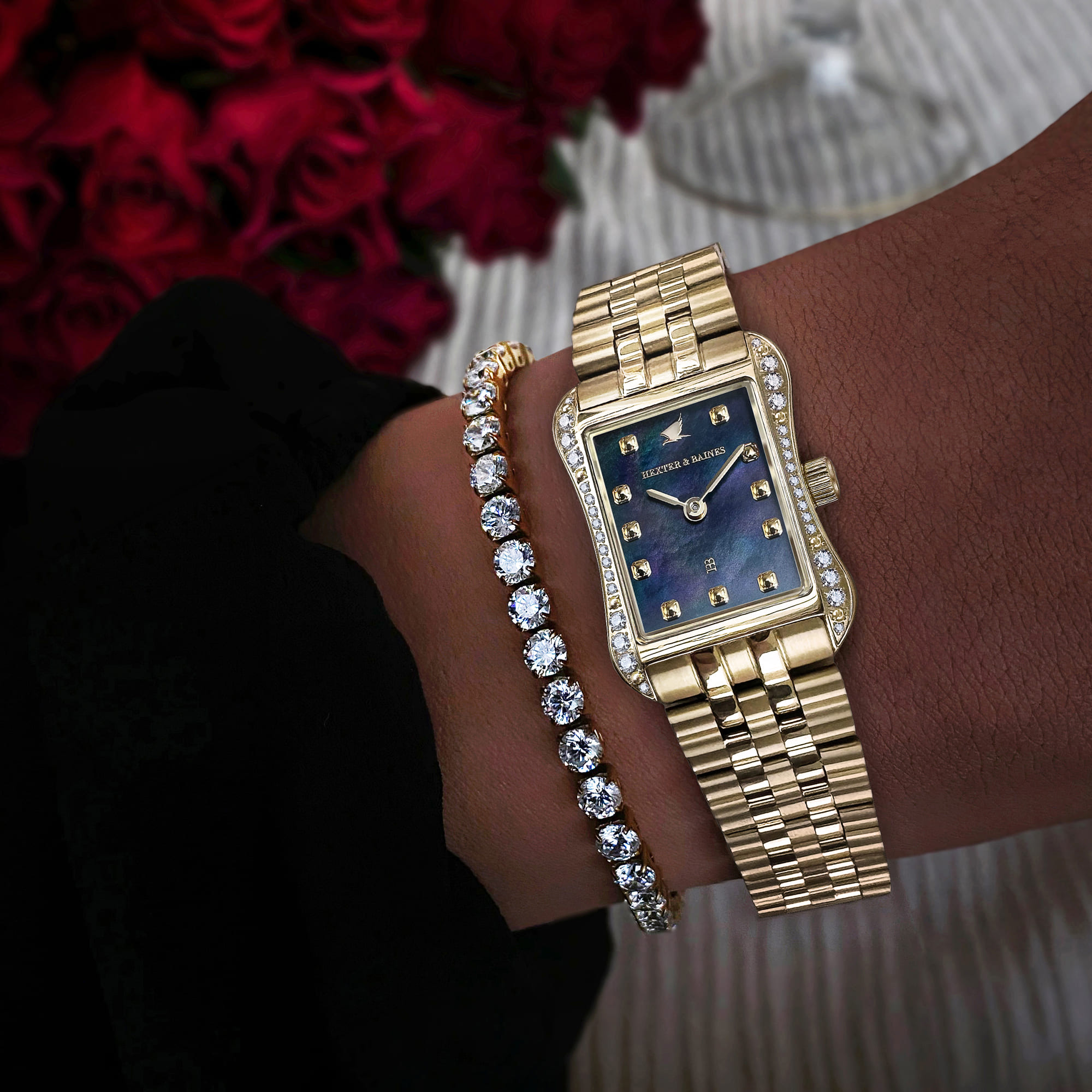 H&B Cronvas Pavé, Gold & Black Pearl - 8