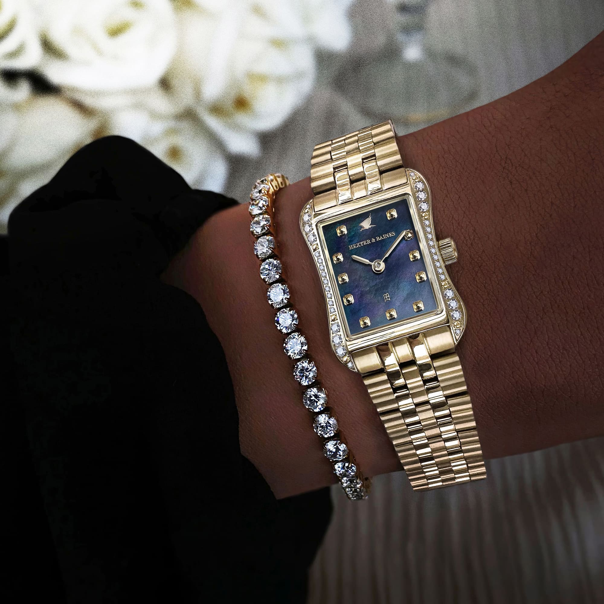 H&B Cronvas Pavé, Gold & Black Pearl - 3