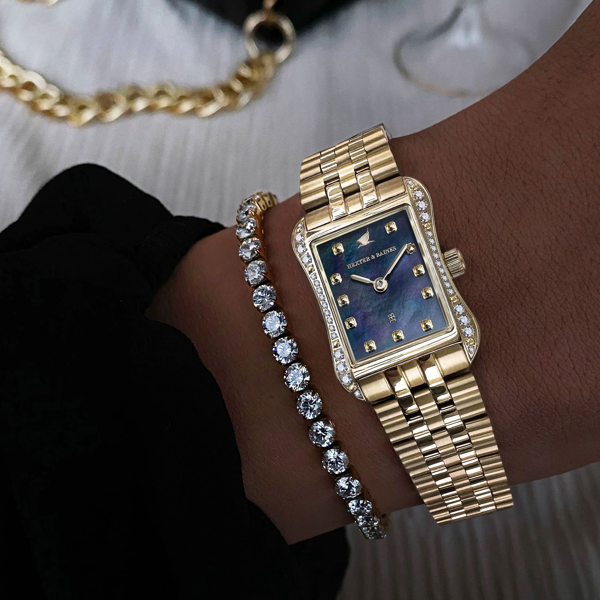 H&B Cronvas Pavé, Gold & Black Pearl - 5
