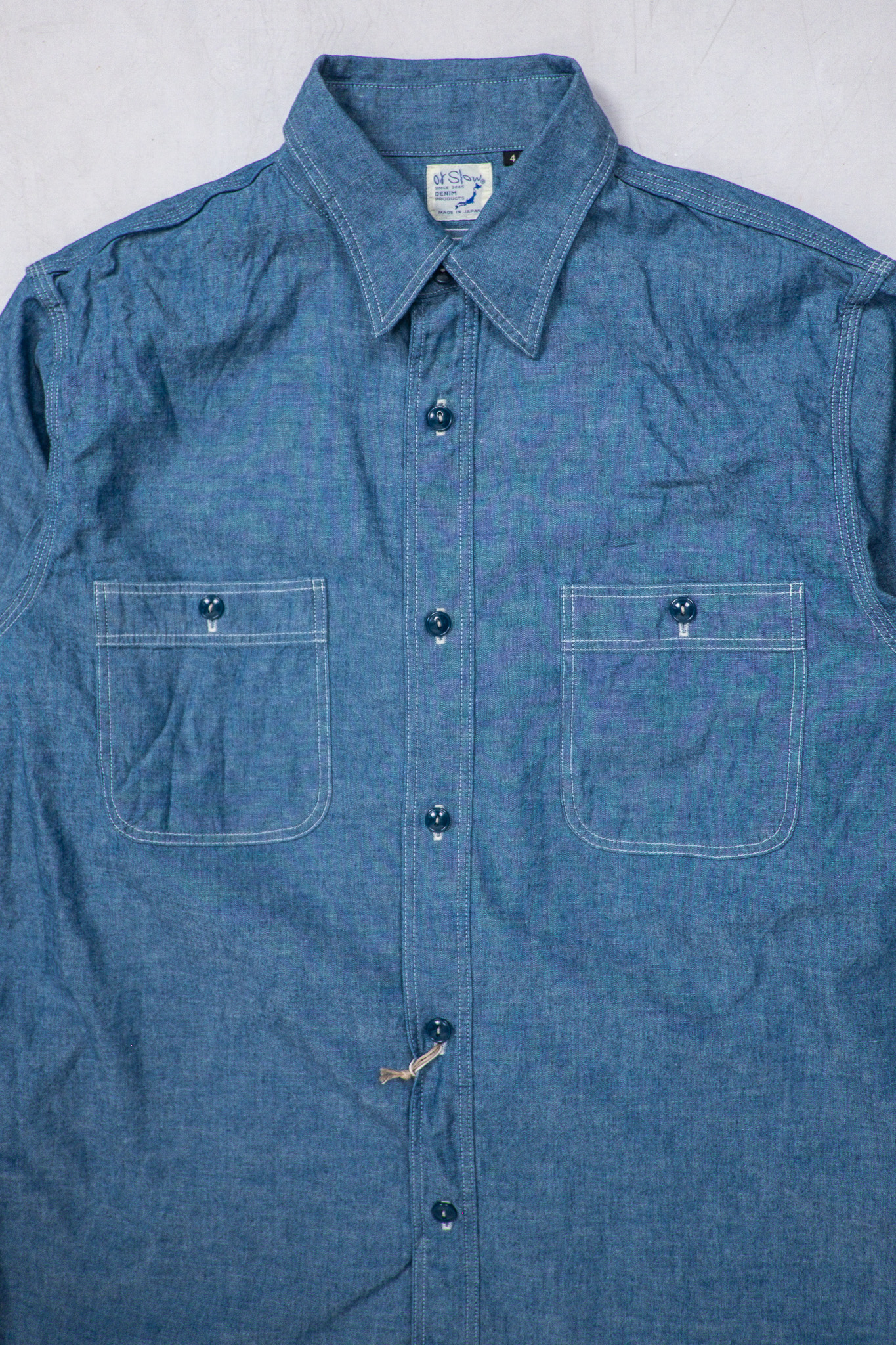 orSlow - Slim Fit Chambray Work Shirt - 3