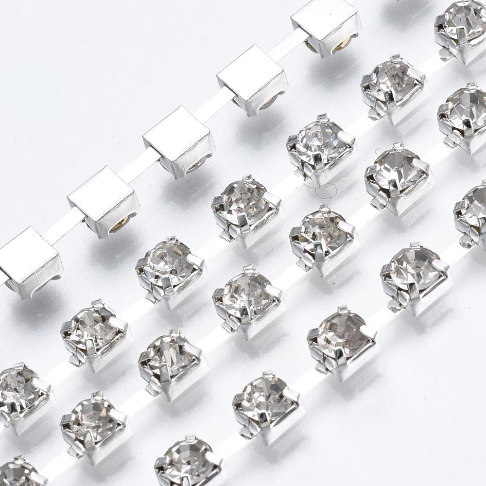 Rhinestone Chain - Clear , 4mm - 2