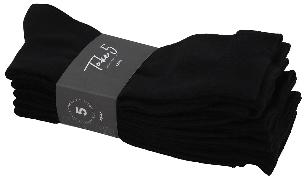 5-Pack  Take Svarta Strumpor