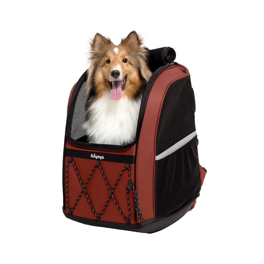 Champion Large Dog Carrier Backpack - Maroon brown - 7