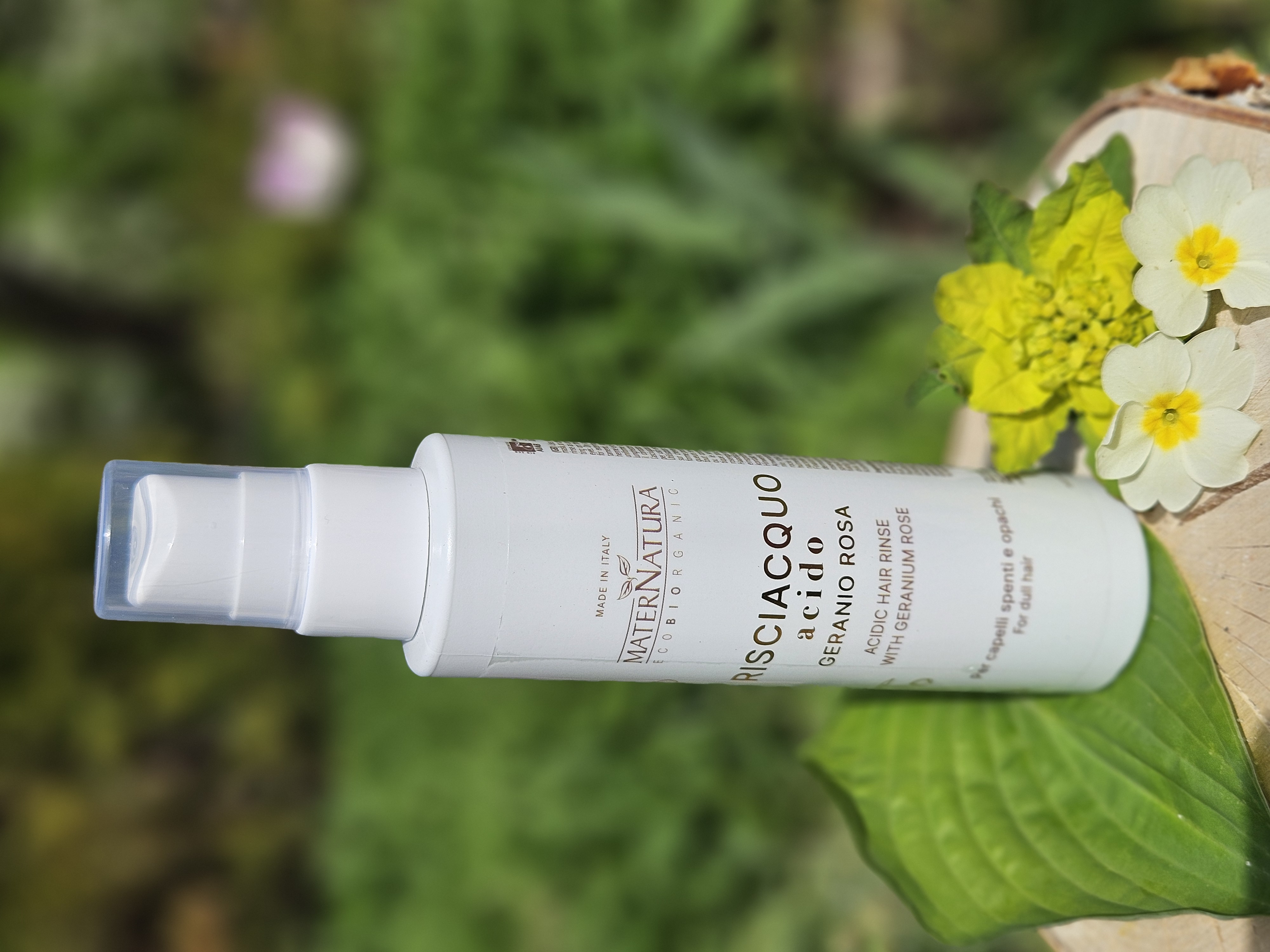 Acidic Hair Rinse with Geranium Rose, kalkreducering för håret - MaterNatura
