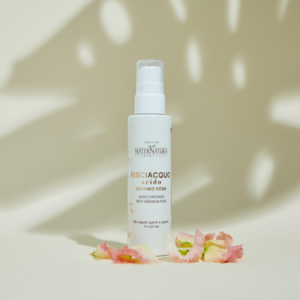 Acidic Hair Rinse with Geranium Rose, kalkreducering för håret - MaterNatura - 4
