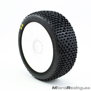 PROCIRCUIT - H-Block V2 Soft, 1/8 Off Road, Preglued, White Rim, 1pair
