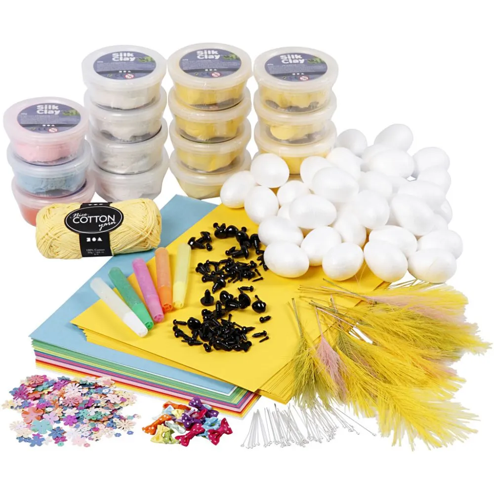 Set för skolklassen - påskkycklingar med Silk Clay - 2