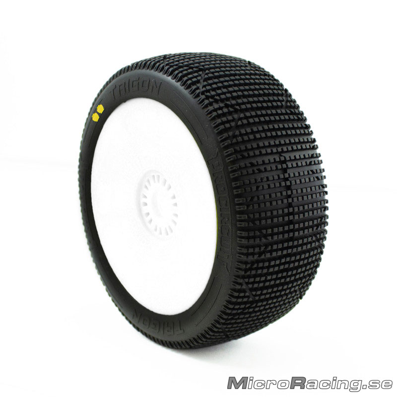 PROCIRCUIT - Trigon V3 Soft, 1/8 Off Road, Preglued, White Rim, 1pair