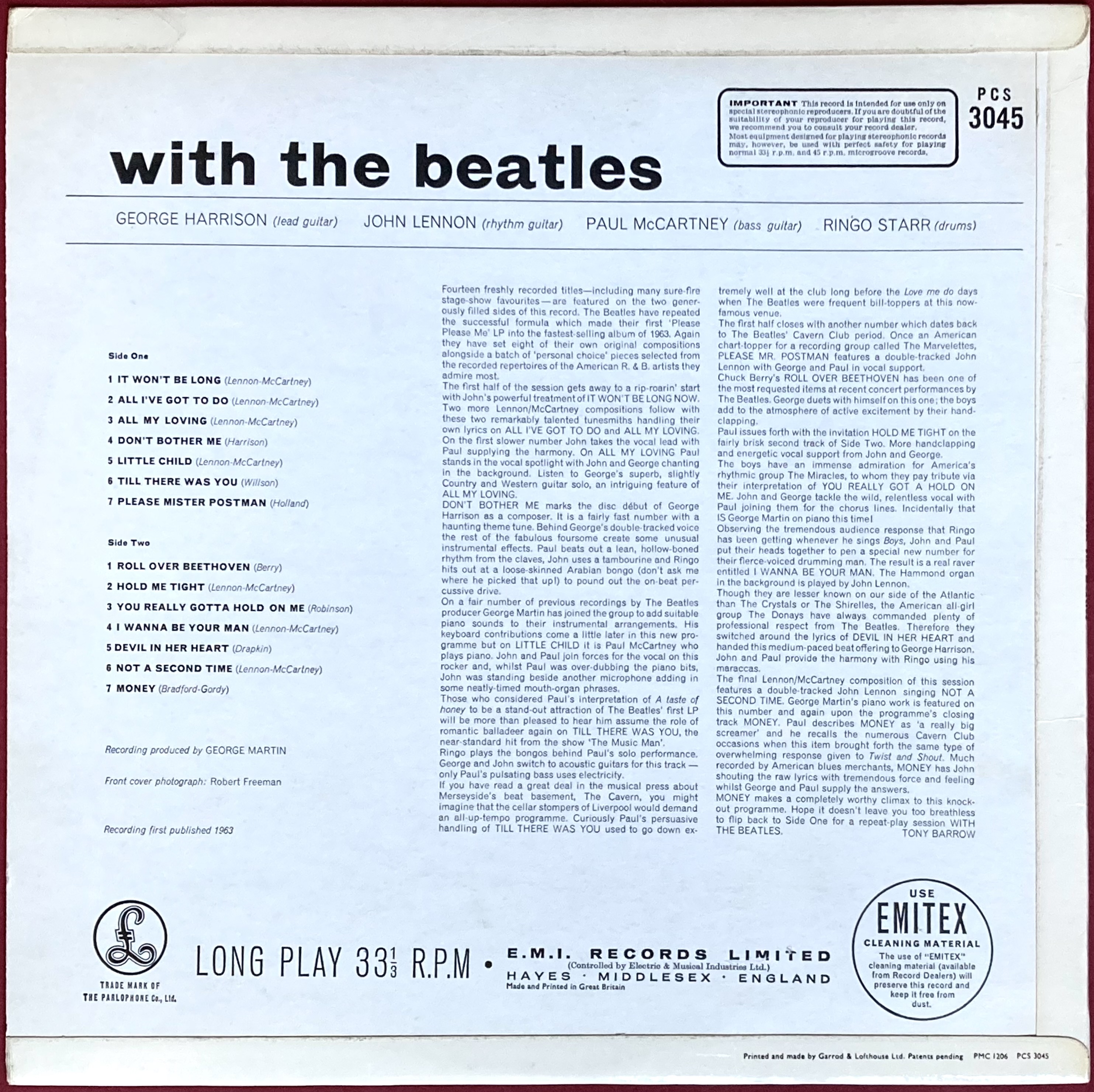 BEATLES - With the Beatles UK-orig Stereo LP 1963 - 3