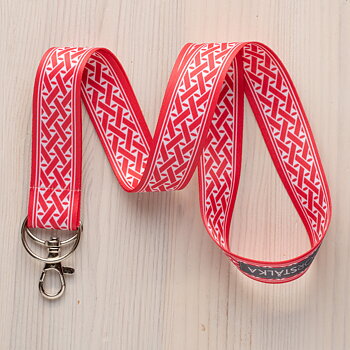 Nyckelband Vävfläta röd