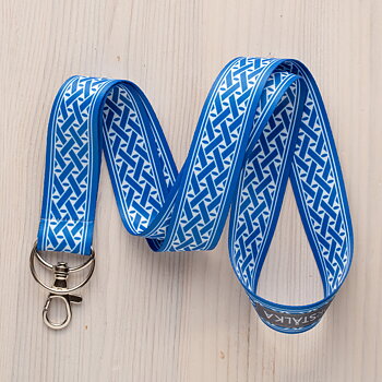 Nyckelband Vävfläta blå