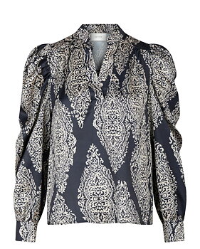 Neo Noir Rosslyn Paisley Drop Blouse, Navy