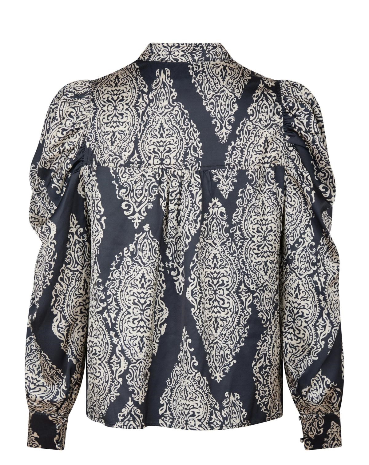 Neo Noir Rosslyn Paisley Drop Blouse, Navy - 2