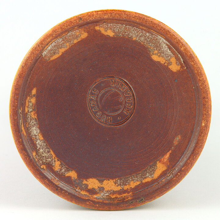 ジョン・アンダーソン  砂時計型の茶色のベース  レリーフ装飾  19cm  1950年代  