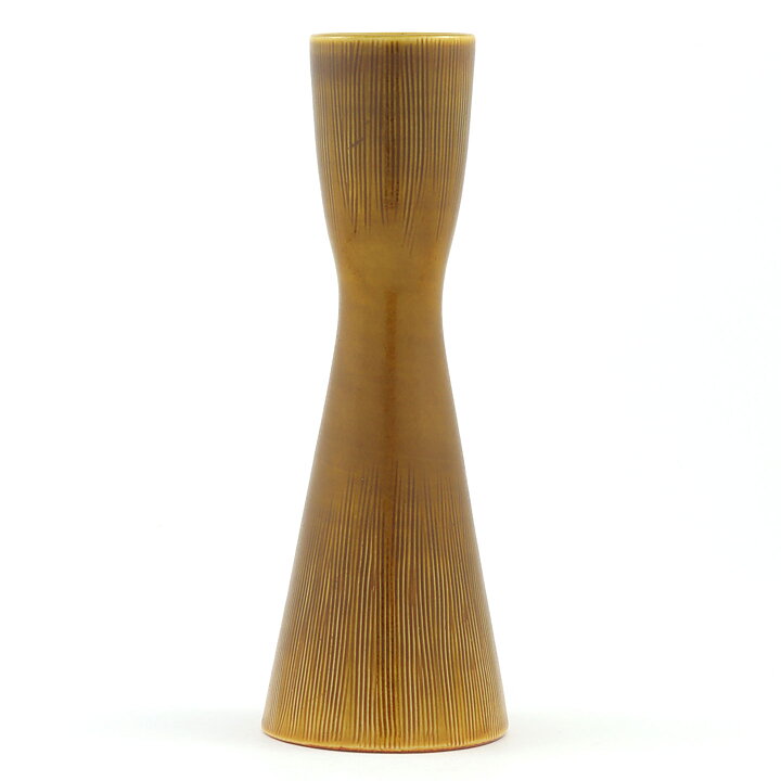 ジョン・アンダーソン  砂時計型の茶色のベース  レリーフ装飾  19cm  1950年代  