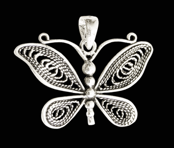 Fjäril halsband i Äkta silver.