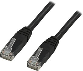 Deltaco UTP Cat6 patchkabel 0,5m, svart