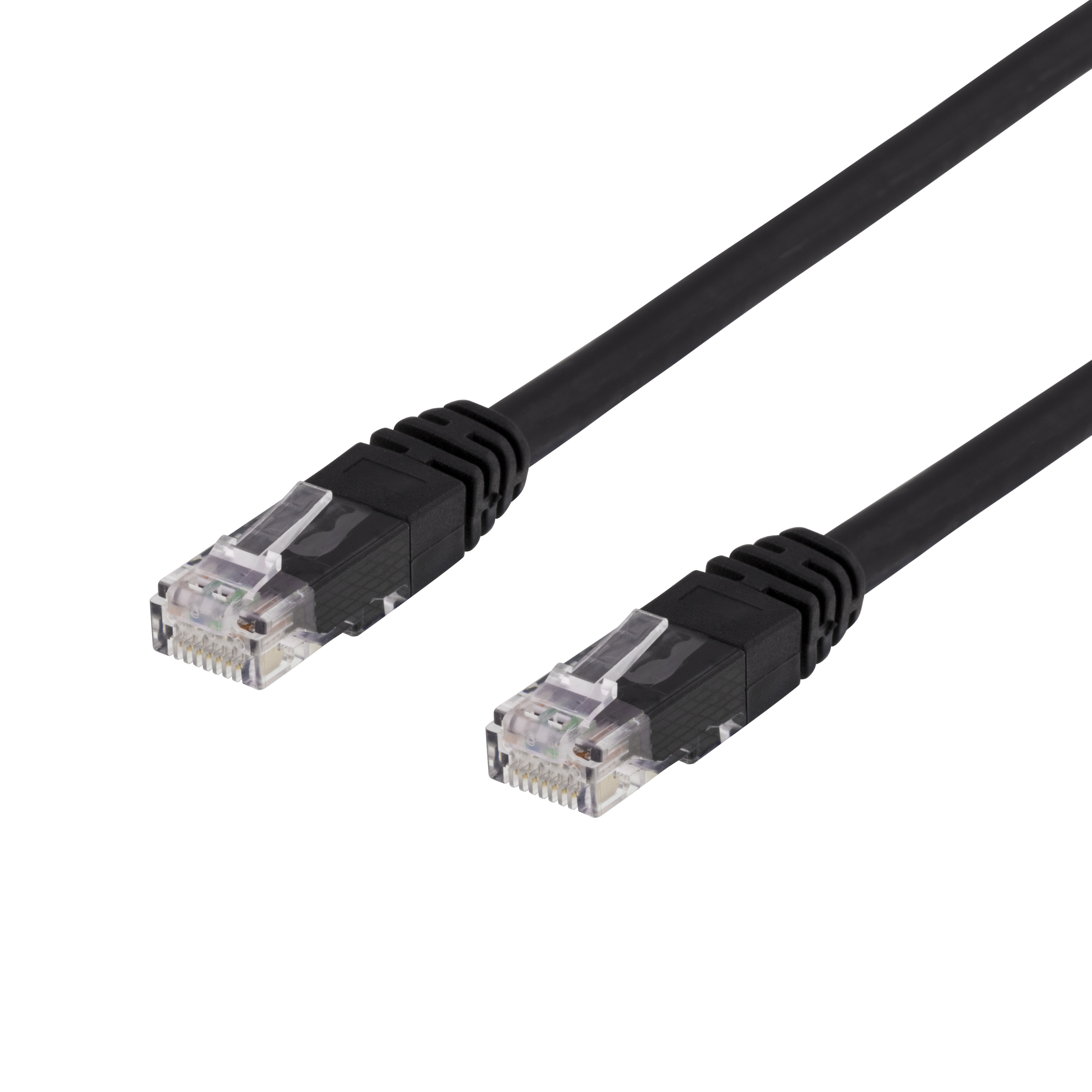 Deltaco UTP Cat6 patchkabel 0,5m, svart - 2