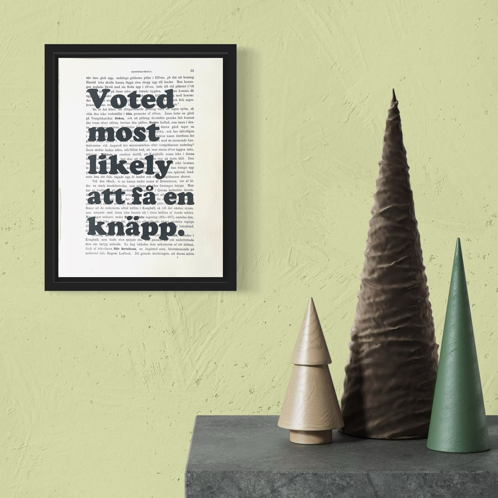 Tavla med "Voted most likely att få en knäpp"