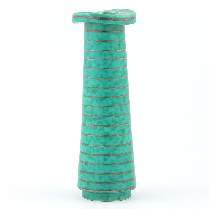 ヴィルヘルム・コーゲ　Argentaシリーズ 　気品ある緑の花瓶 Vase  (16cm)  1955年
