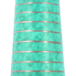 Wilhelm Kåge (Argenta 1955) Green Slender Vase with Silver Decor 16 cm