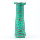 Wilhelm Kåge (Argenta 1955) Green Slender Vase with Silver Decor 16 cm