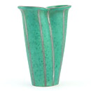 Wilhelm Kåge (Argenta 1934) Green Modern Vase with Silver Decor 16 cm