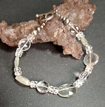 Akvamarin och Bergkristall Armband