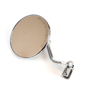 Rear view mirror clamped to the windshield, perfect on Alabama/DS50 or Vespa, Chrome, Ø 115 mm