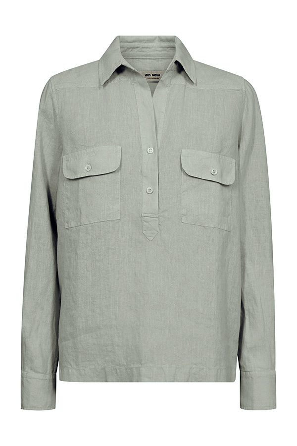 MMEnna Linnen Pocket Blouse Shadow