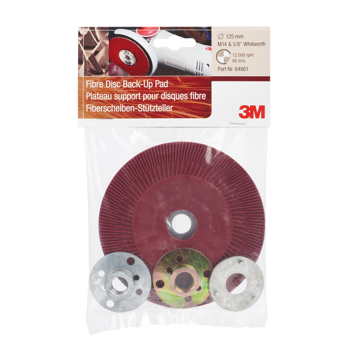 3M™ Grooved backing plate for fiber grinding disc 125 mm - 2