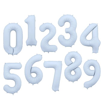 Sifferballong - Misty Blue 86 cm - Matt färg