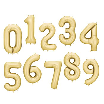 Sifferballong - Ljus Guld 86 cm - Satin