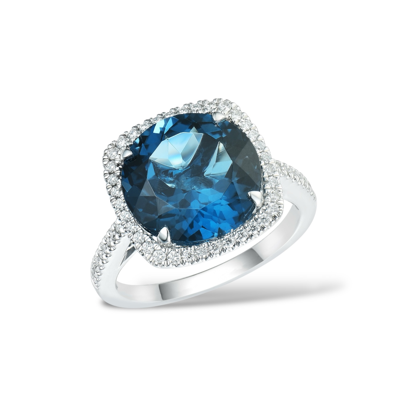 LONDON BLUE TOPAZ DIAMOND RING BIG