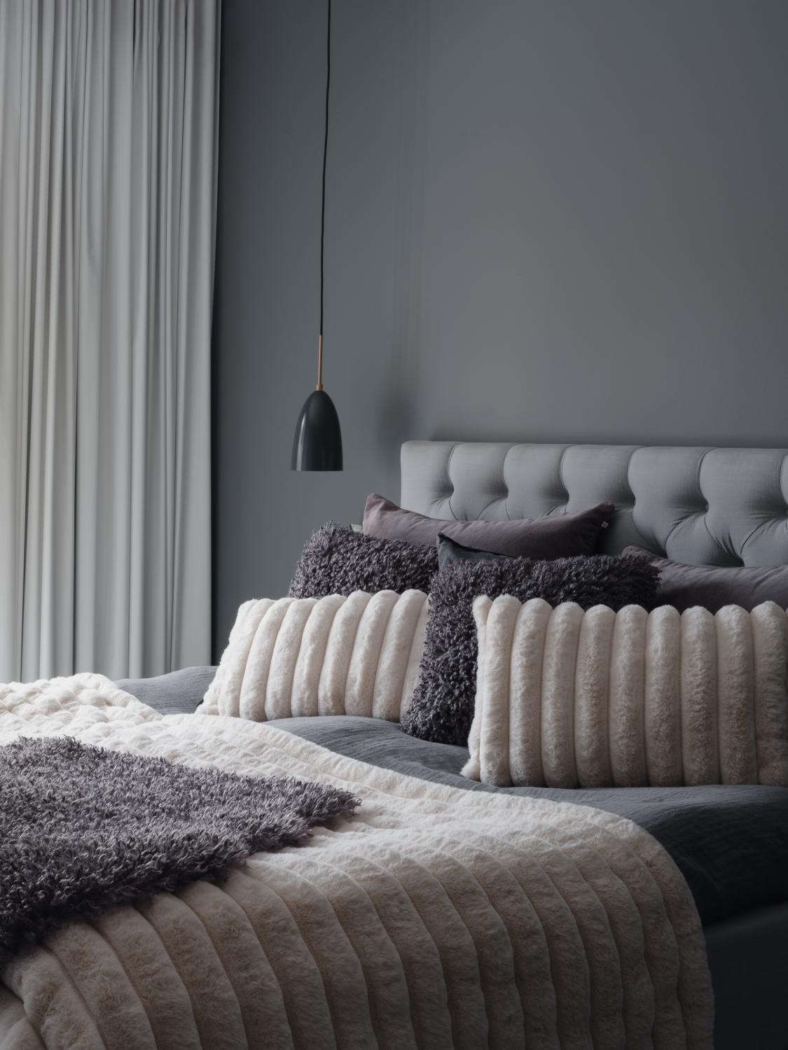 Wooly Kudde Fårskinnsimitation - Grå  - 3