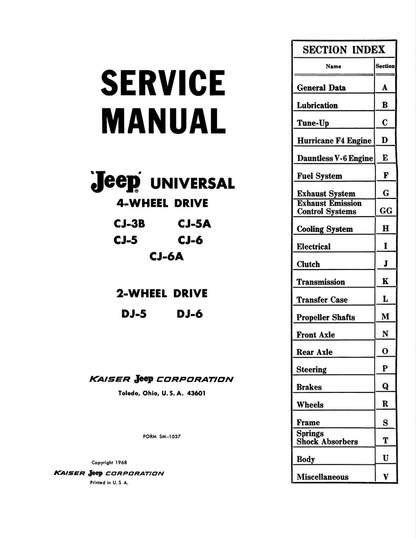 1953-1968 Jeep Service Manual - 2