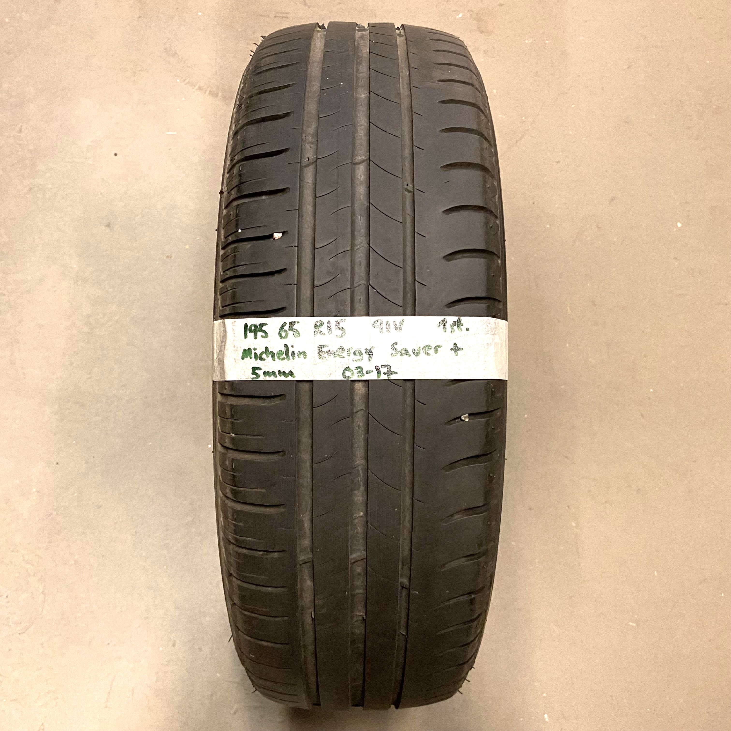 15" BEGAGNAT SOMMARDÄCK | 1 st 195/65 R15 91V Michelin Energy Saver + | V03-17 | 5 mm | G-3
