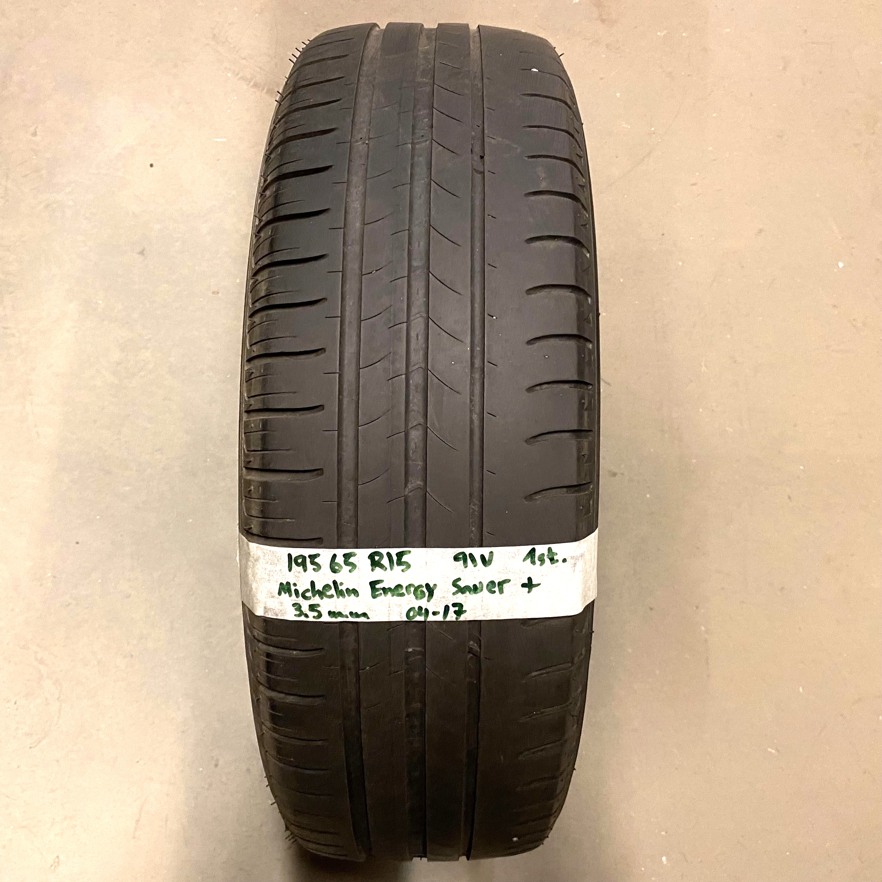 15" BEGAGNAT SOMMARDÄCK | 1 st 195/65 R15 91V Michelin Energy Saver + | V04-17 | 3.5 mm | G-3
