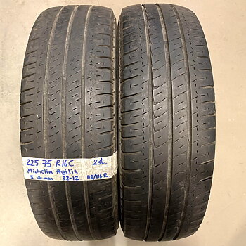 16" BEGAGNADE SOMMARDÄCK | 2 st 225/75 R16C 118/116R Michelin Agilis | V32-12 | 5|7 mm | G-4