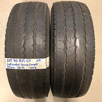 15" BEGAGNADE SOMMARDÄCK | 2 st 215/70 R15CP 109R Continental Vanco Camper | V06-13 | 7|7 mm | G-4