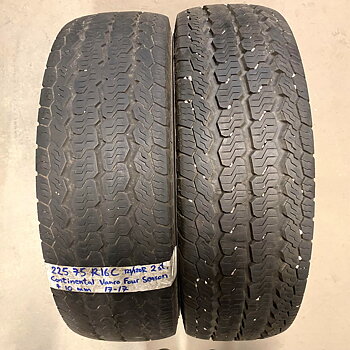 16" BEGAGNADE SOMMARDÄCK | 2 st 225/75 R16C 121/120R Continental Vanco Four Season | V17-17 | 7|10 mm | G-4