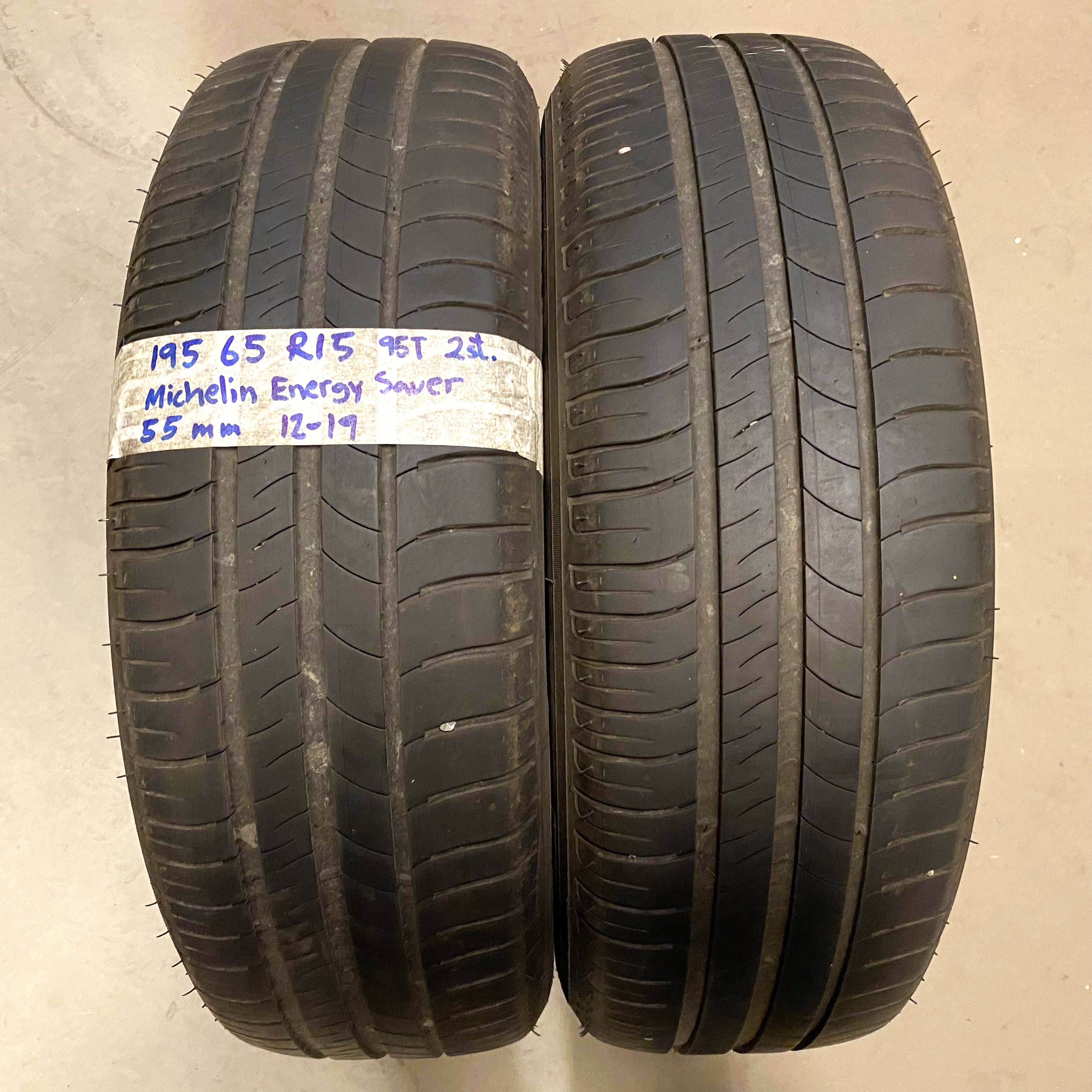15" BEGAGNADE SOMMARDÄCK | 2 st 195/65 R15 95T Michelin Energy Saver | V12-19 | 5|5 mm | G-5