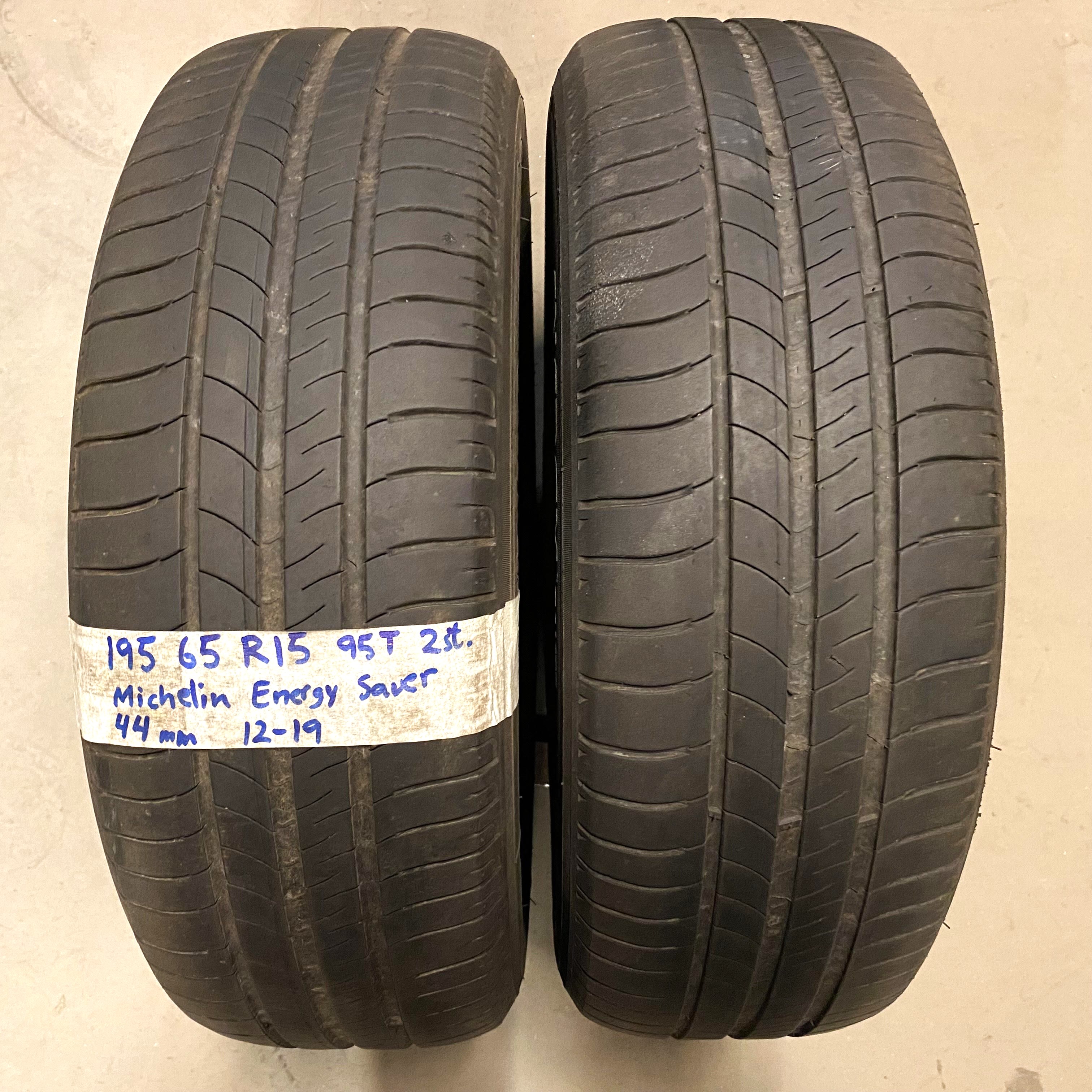 15" BEGAGNADE SOMMARDÄCK | 2 st 195/65 R15 95T Michelin Energy Saver | V12-19 | 4|4 mm | G-5
