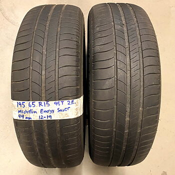 15" BEGAGNADE SOMMARDÄCK | 2 st 195/65 R15 95T Michelin Energy Saver | V12-19 | 4|4 mm | G-5