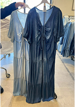 KLÄNNING MAXI - DENIM/BLÅ