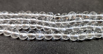 Bergkristall Pärlor på Sträng - Runda, 5mm