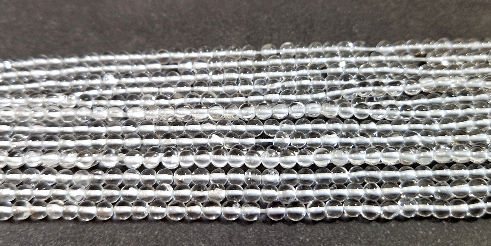 Bergkristall Pärlor på Sträng - Runda, 3,5mm