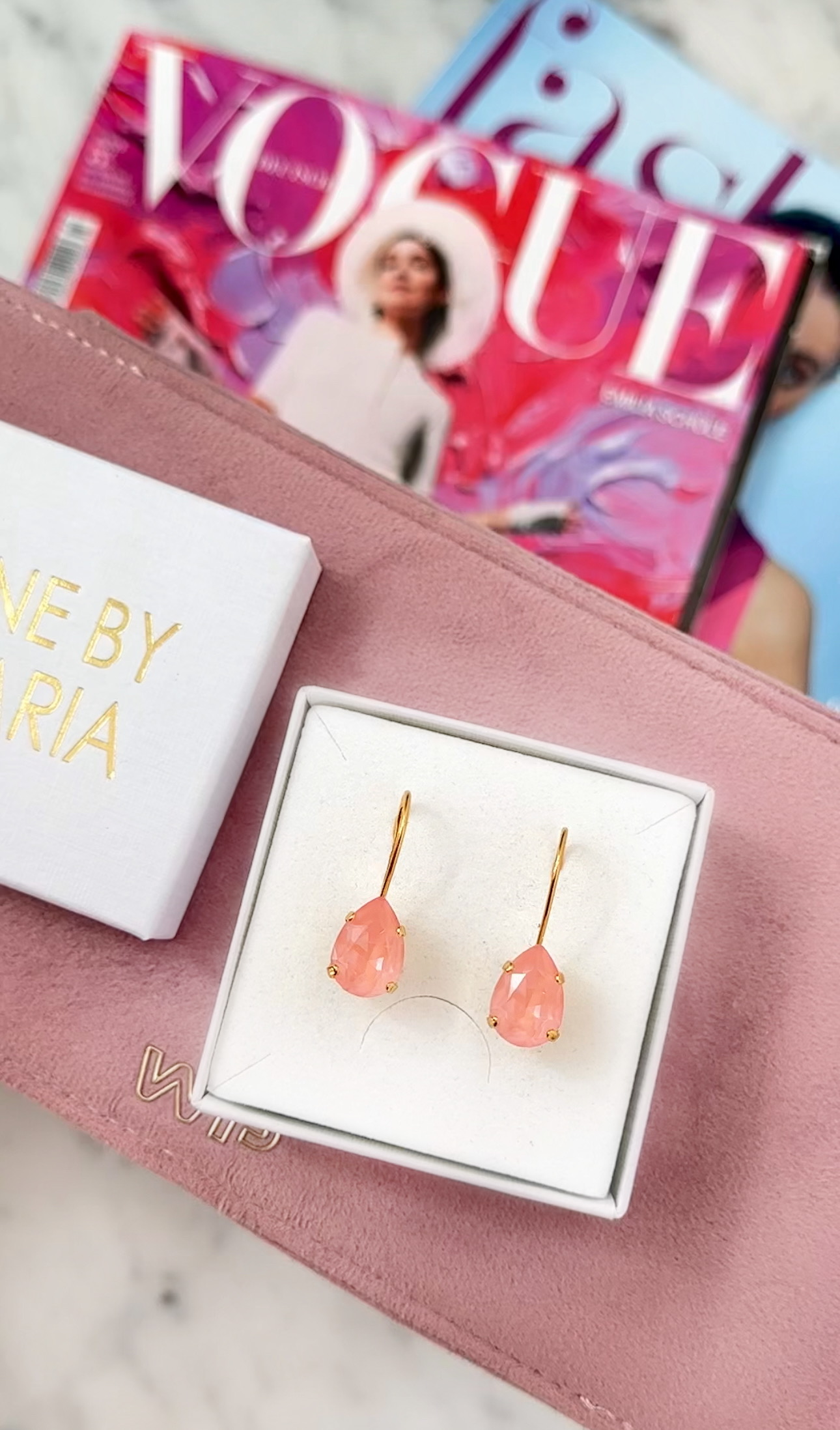 Earrings Khloe Drop Flamingo Gold