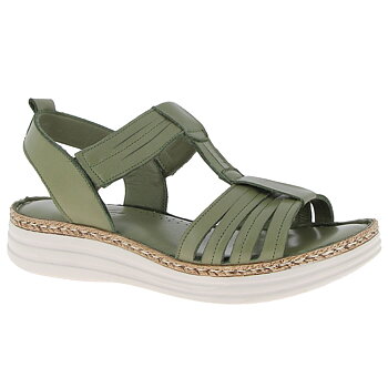 Charlotte of Sweden skinnsandal Oliv
